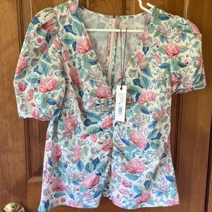 La vie Rebecca Taylor painted garden top, size medium, NWT